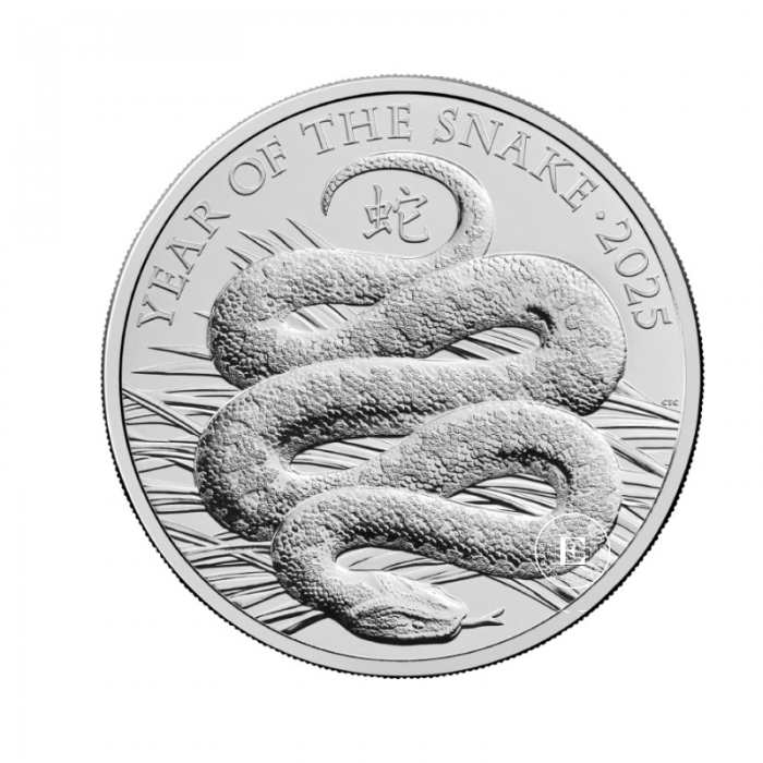 Pièce de 5 livres (28.28 g) sur carte Année du Serpent, Grande-Bretagne 2025