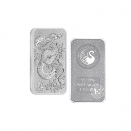 1 oz (31.10 g) lingot d'argent Snake, Perth Mint  999.9