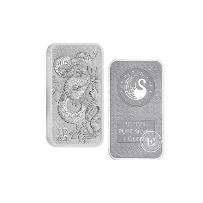 1 oz (31.10 g)  Silberbarren Snake, Perth Mint  999.9