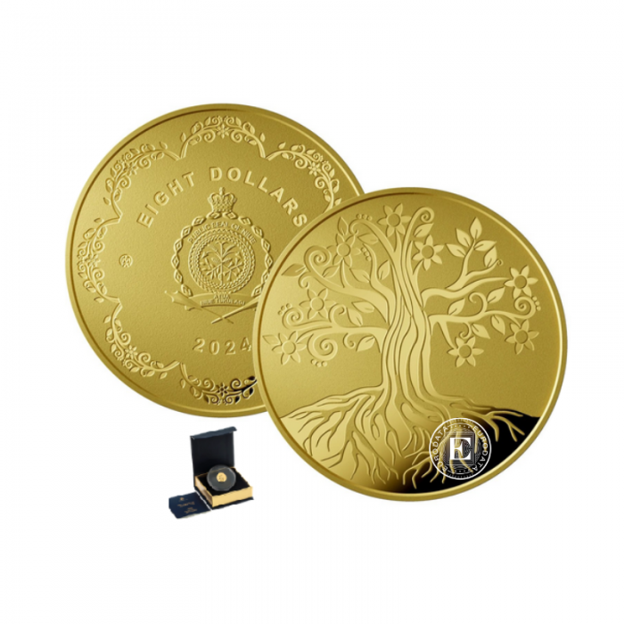 8 dolarów (3.11 g) złota moneta The Tree of Life, Niue 2024 (z certyfikatem)