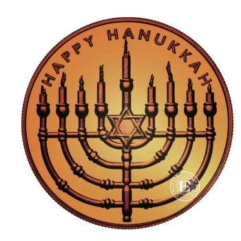 1 oz (31.10 g) Kupfermünze Happy Hanukkah, USA random year