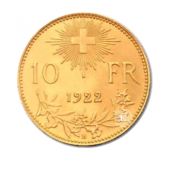 10 francs  (3.22 g) pièce d'or Helvetia, Suisse 1911-1922 