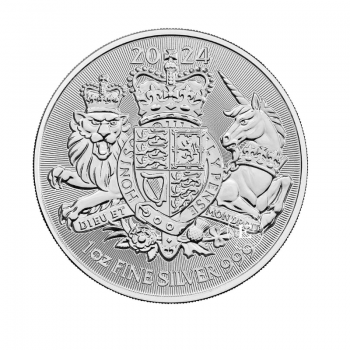 1 oz (31.10 g) sidabrinė moneta Karališkasis herbas, Didžioji Britanija 2024