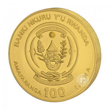 1 oz (31.10 g) auksinė moneta Hiena, Ruanda 2026