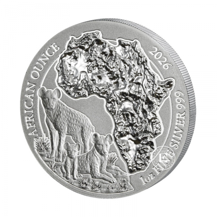 1 oz (31.10 g) sidabrinė moneta Hiena, Ruanda 2026