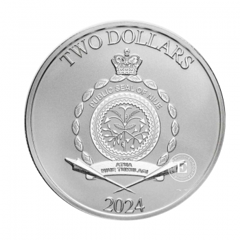 1 oz (31.10 g) sidabrinė moneta Disney - Mickey & Minnie Holidays, Niujė 2024