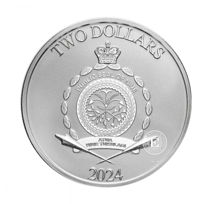 1 oz (31.10 g) sidabrinė moneta Disney - Mickey & Minnie Holidays, Niujė 2024