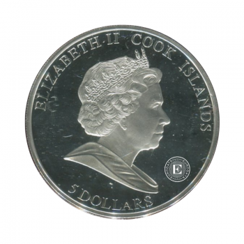 1 oz (31.10 g) pièce PROOF coloree d'argent   Hollywood legends - John Weine, Iles Cook 2010