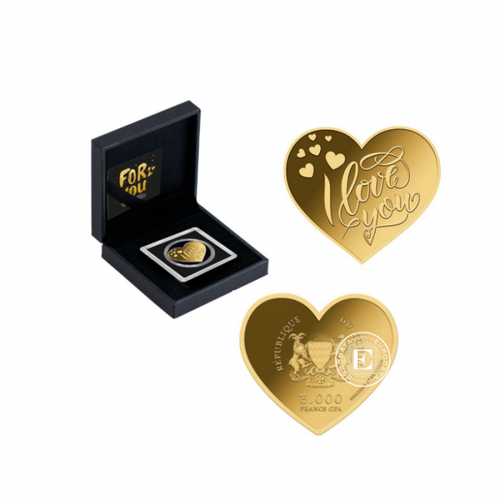 1/1000 oz gold coin Heart, Chad