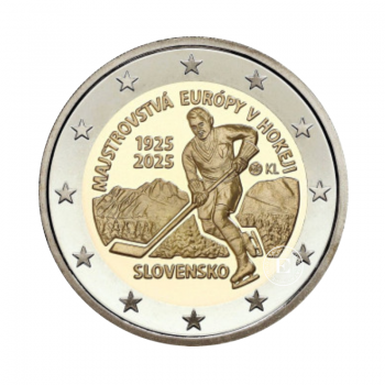 2 Eur moneta European Ice Hockey Championship, Slovakija 2025