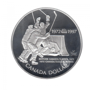 1 dolerio (25.18 g) sidabrinė PROOF moneta Ledo ritulys Kanada, Kanada 1997