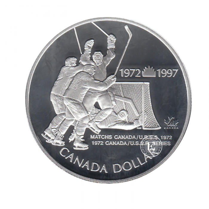 1 dollar (25.18 g) silver PROOF coin Ice hockey, Canada 1997