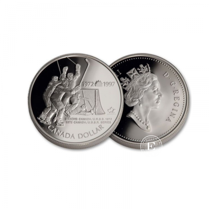 1 dollar (25.18 g) silver PROOF coin Ice hockey, Canada 1997