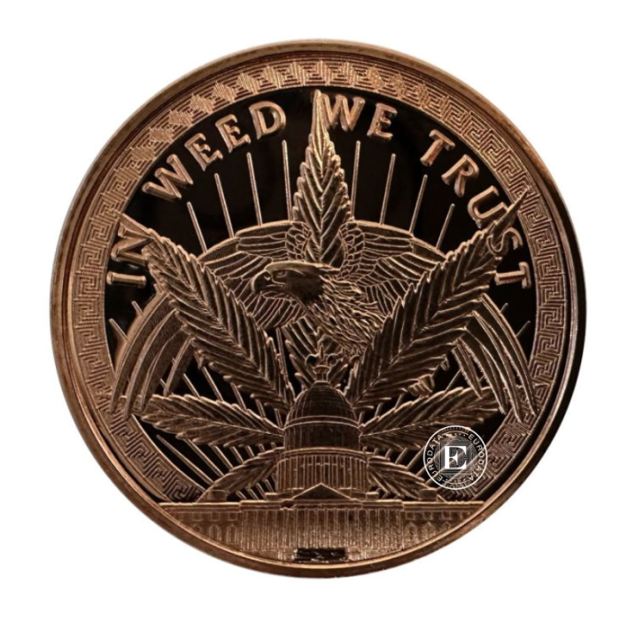 1 oz (31.10 g) Kupfermünze  In Weed We Trust, USA random year