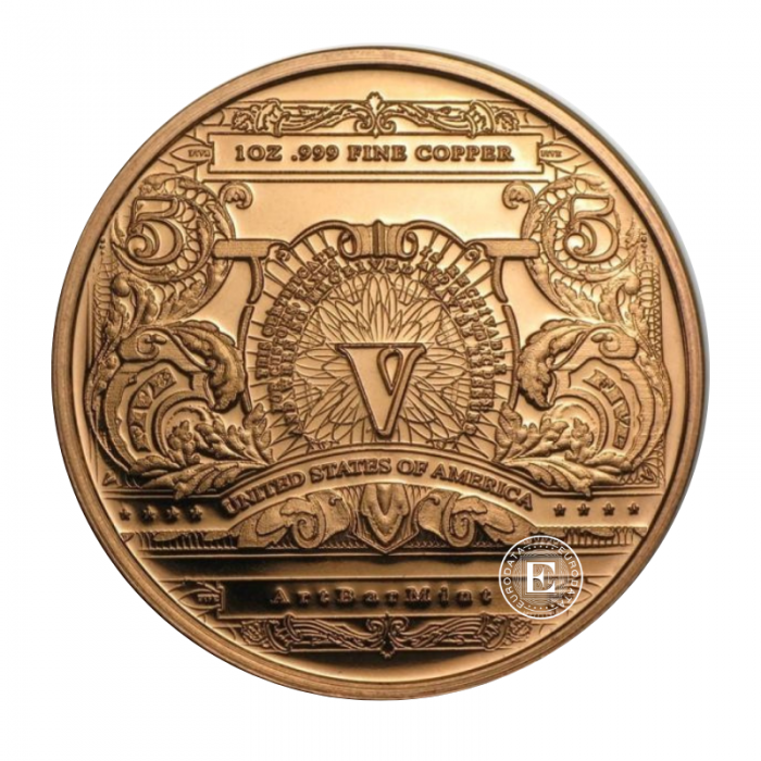1 oz copper round Indian Chief, USA (random year)