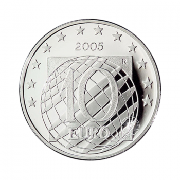 10 Eur (22 g) pièce d'argent PROOF  60 years Peace and Freedom, Italie 2005