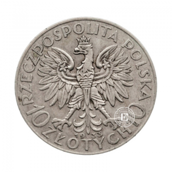 10 zlotų (16.5 g) sidabrinė moneta Jadwiga, Lenkija (atsitiktiniai metai)