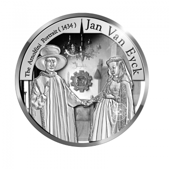 10 Eur (18.75 g) sidabrinė PROOF moneta Jan Van Eyck, Belgija 2020