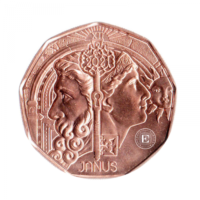 5 Eur Kupfermünze Janus, Österreich 2021