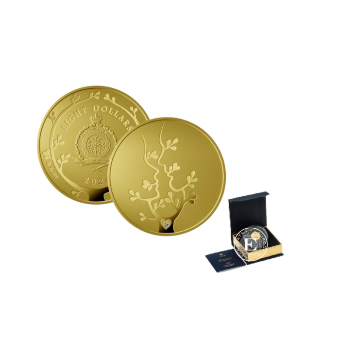 8 dollars (7.78 g) gold coin Tree of feelings with diamond, Niue 2024 (with certificate)