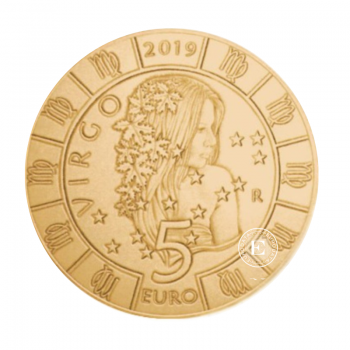 5 Eur moneta Zodiakas - Mergelė, San Marinas 2019