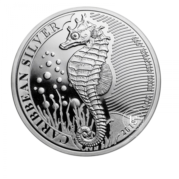 1 oz (31.10 g) silver coin Seahorse, Barbados 2018