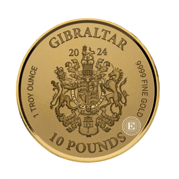 1 oz (31.10 g) Goldmünze Lady Justice, Gibraltar 2024