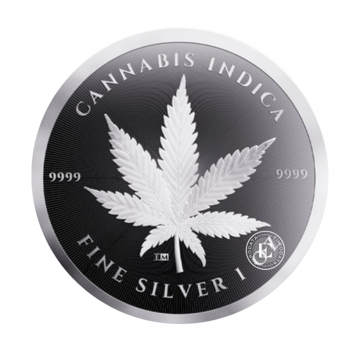 1 oz (31.10 g) Silbermünze Cannabis, Tschad 2025