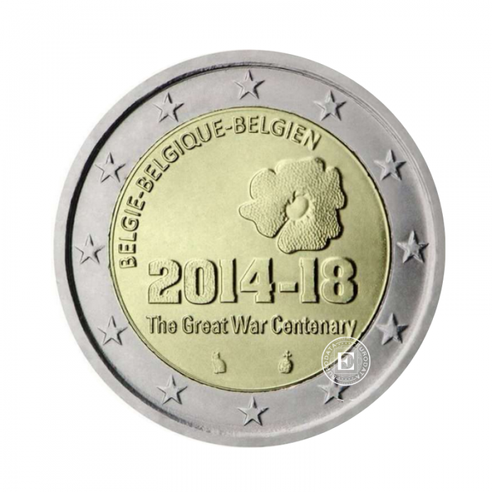 2 Eur moneta Pirmojo pasaulinio karo pradžios šimtmetis, Belgija 2014