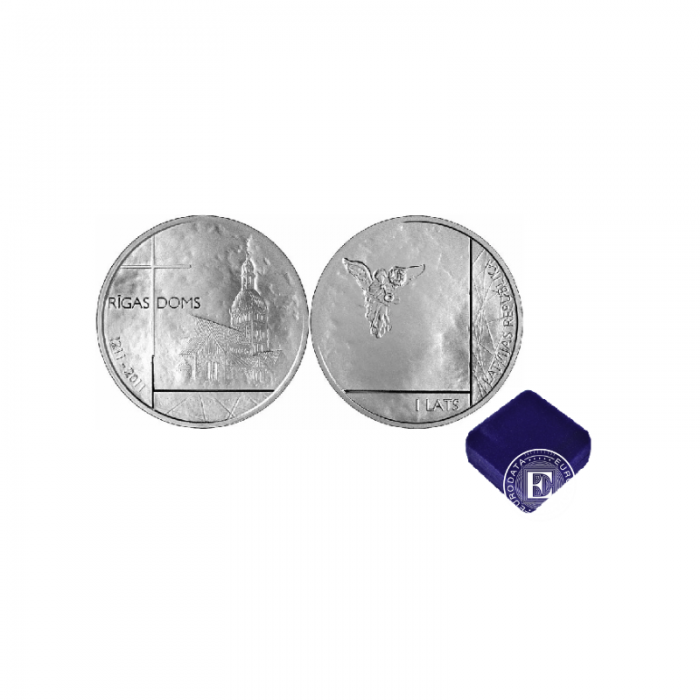 1 Lat  (22 g) silbermünze PROOF Riga Cathedral, Lettland 2011