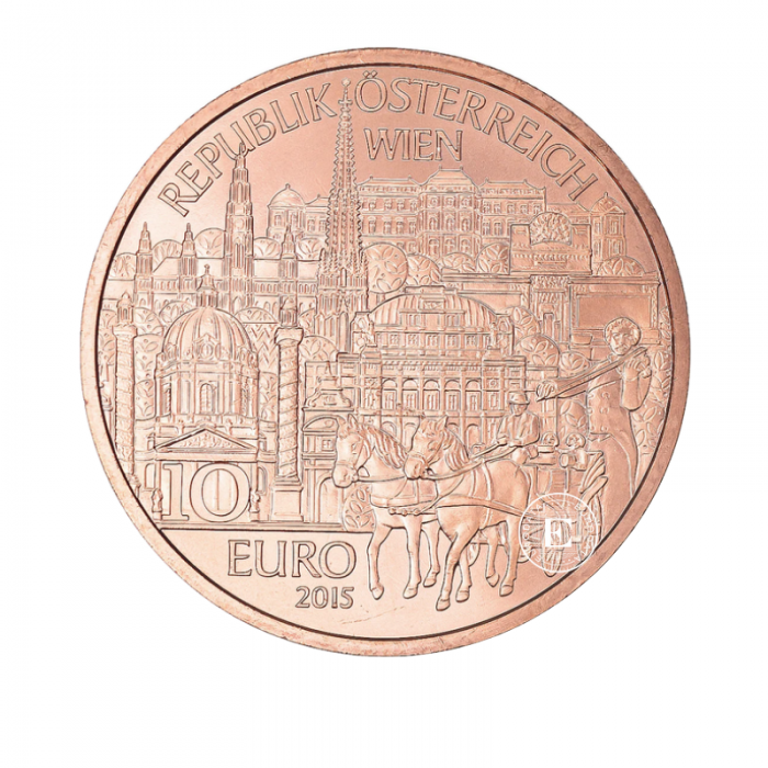 10 Eur varinė moneta Stepono katedra, Austrija 2015