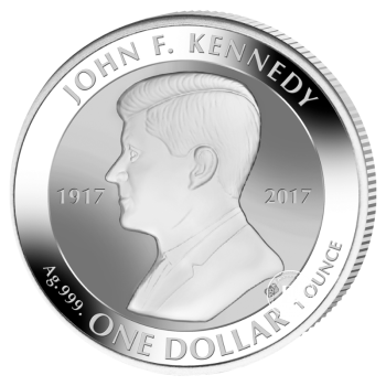 1 oz (31.10 g) srebrna moneta John F. Kennedy, Brytyjskie Wyspy Dziewicze 2017