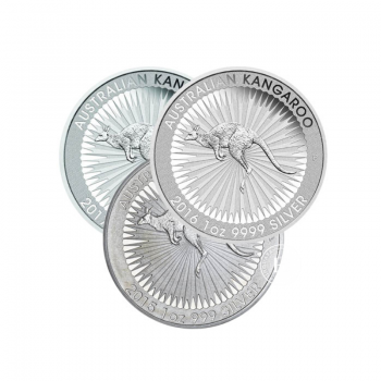 1 oz (31.10 g) sidabrinė moneta Kengūra, Australija (atsitiktiniai metai)