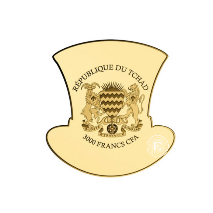 1/1000 oz gold coin Hat, Chad