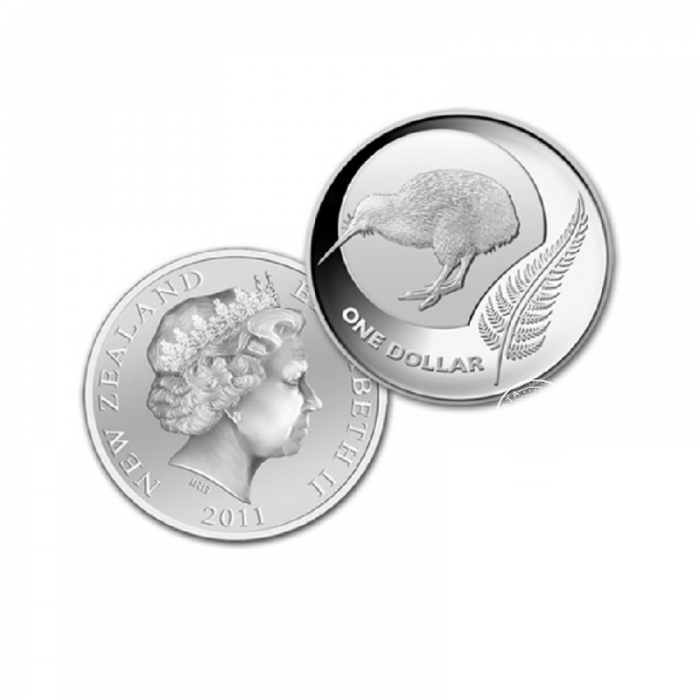 1 oz (31.10 g) srebrna moneta na karcie Kiwi, Nowa Zelandia 2011