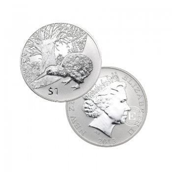 1 oz(31.10 g) Silbermünze Kiwi, Neuseeland 2013