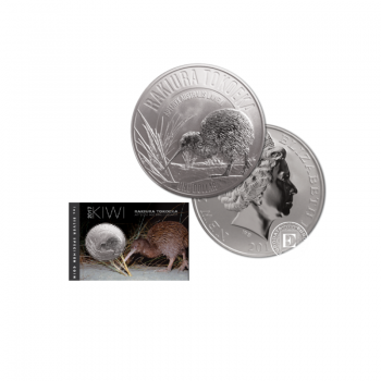 1 oz(31.10 g) Silbermünze auf der Karte Kiwi, Neuseeland 2017