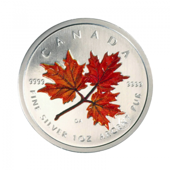 1 oz (31.10 g) silver colored  coin Maple Leaf, Canada 2001