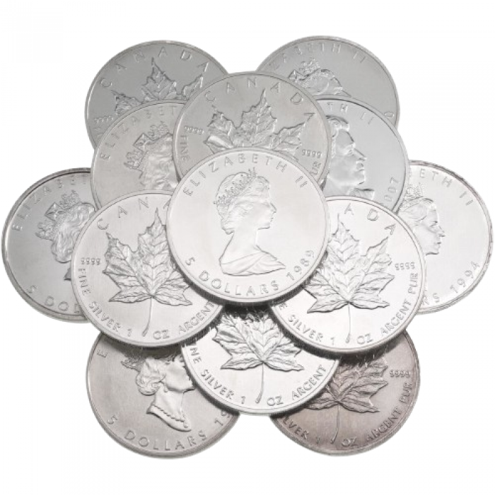 1 oz (31.10 g) silver coin Maple Leaf, Canada (random year)