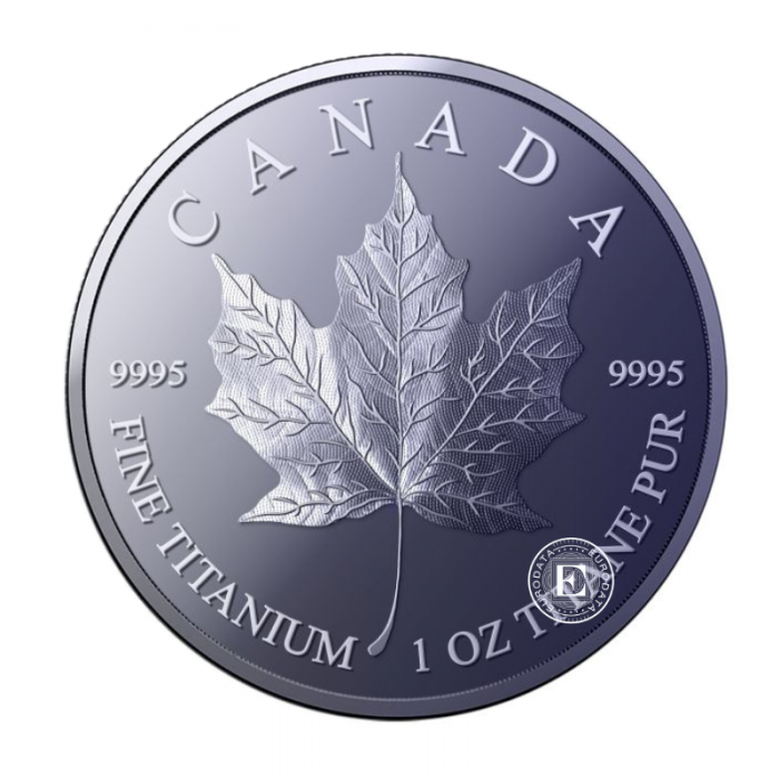 1 oz (31.10 g) moneta tytanu Maple leaf, Kanada 2026