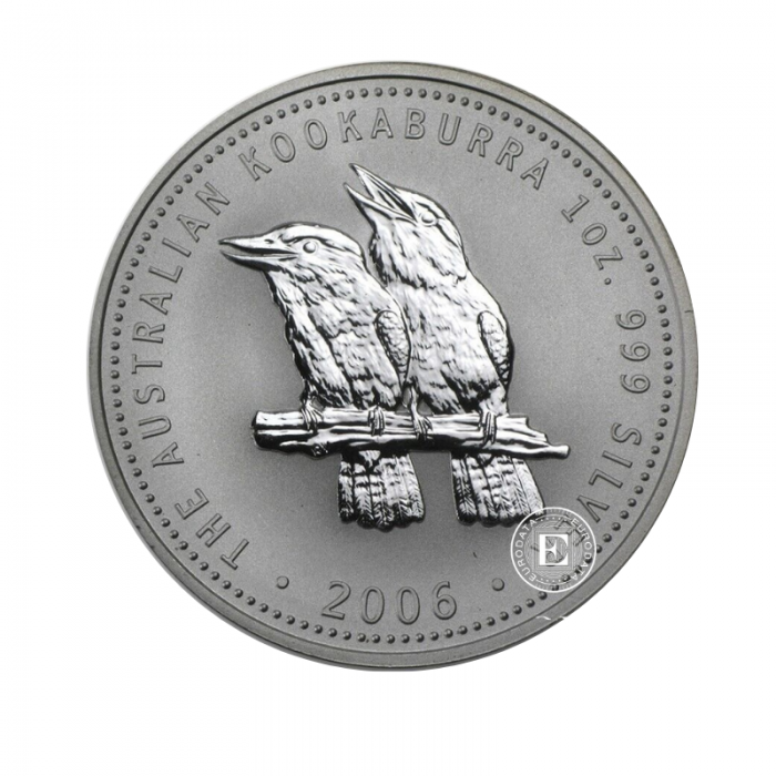 1 oz (31.10 g) srebrna moneta Kookaburra, Australia 2006