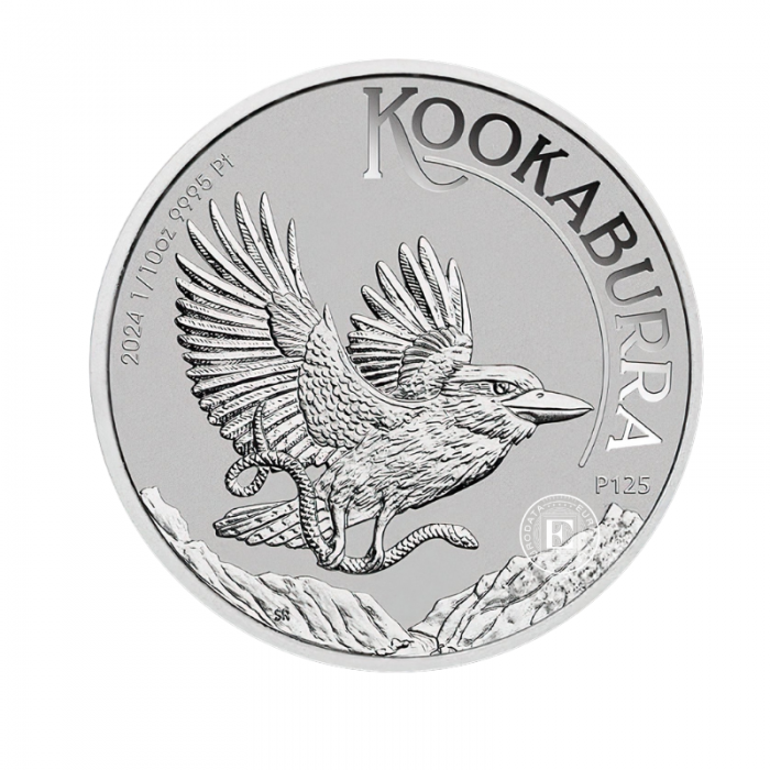 1/10 oz (3.11 g) pièce de platine Australia Kookaburra, Australie 2024