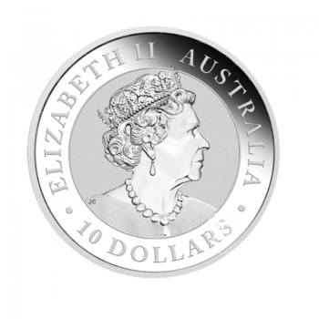 10 oz (311 g) sidabrinė moneta Kookaburra, Australija 2021