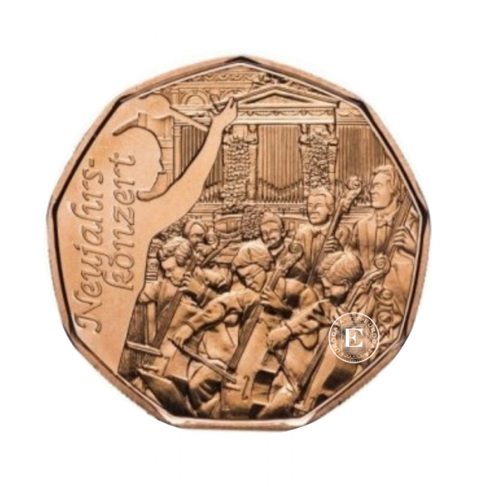 5 Eur copper coin New Year's concert, Austria 2016