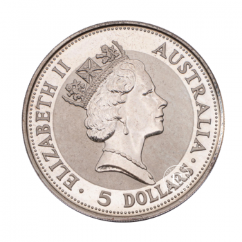 1 oz (31.10 g) sidabrinė moneta Kookaburra, Australija 1991