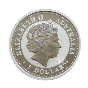 1 oz (31.10 g) sidabrinė moneta Kookaburra, Australija 2002