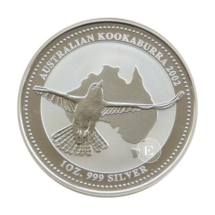 1 oz  (31.10 g) silbermünze Kookaburra, Australien 2002