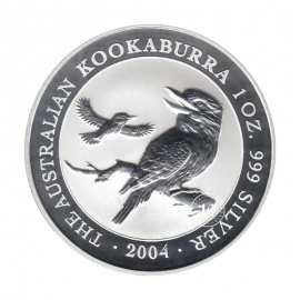 1 oz  (31.10 g) silbermünze Kookaburra, Australien 2004