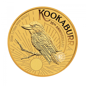 1/10 oz (3.11 g) auksinė moneta Kookaburra, Australija 2025