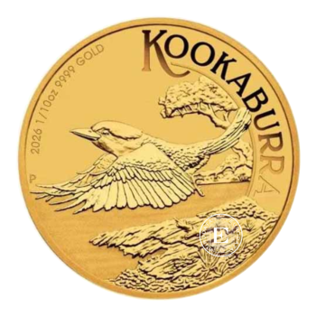 1/10 oz (3.11 g) auksinė moneta Kookaburra, Australija 2026